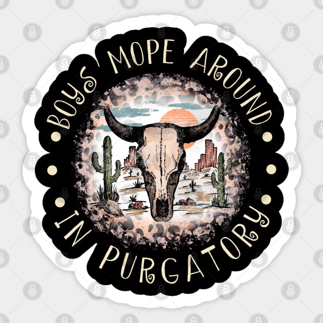 Boys Mope Around In Purgatory Bull Leopard Cactus Sticker by Creative feather